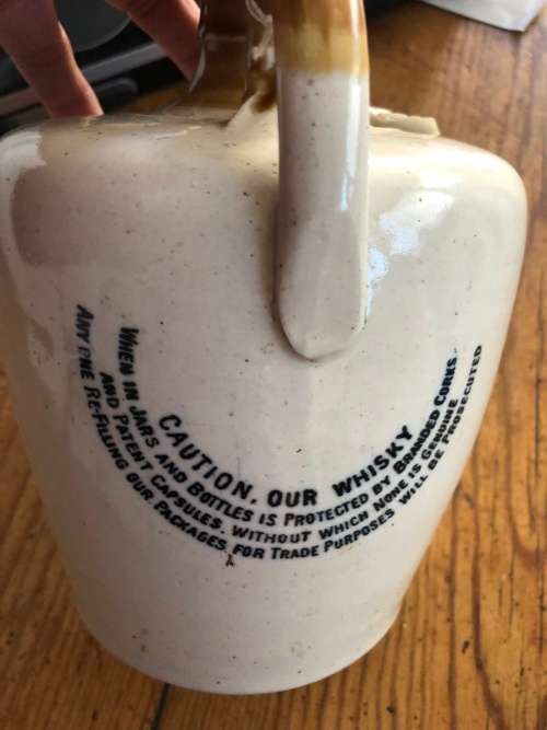 Antique Stoneware Whisky Jug Cruiskeen Lawn Mitchell's Old Irish Whisky Belfast